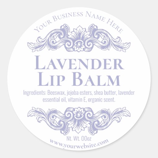  Paarse lavendel bloeien lippenbalsem labels (Voorkant)