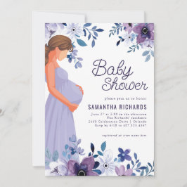 Paarse Lavendel Bloem | Baby Borrel  Kaart