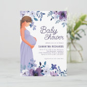 Paarse Lavendel Bloem | Baby Borrel Kaart (Staand voorkant)