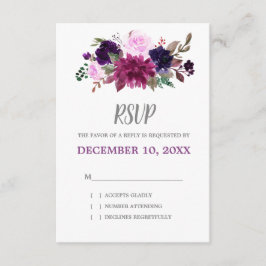 Paarse lavendel bloem boho bruiloft RSVP