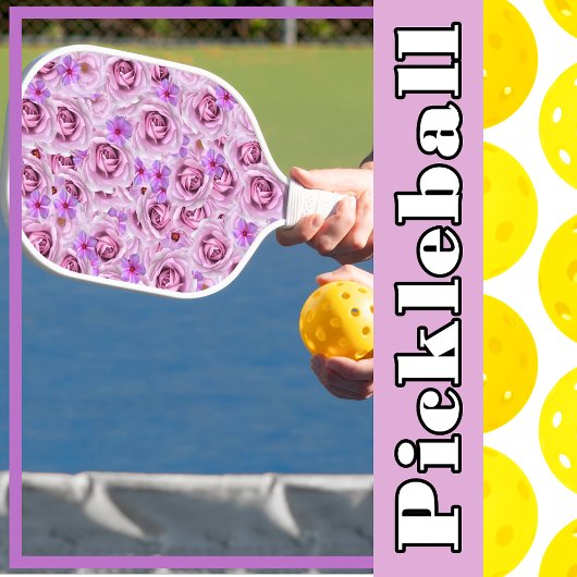 Paarse Lavendel Bloem Collage Bloemig Pickleball Paddle
