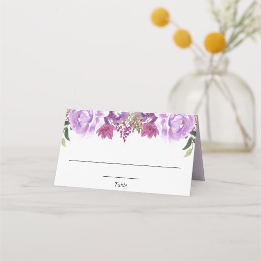 Paarse lavendel bloem elegante plaatskaart plaatskaartje (Voorkant)