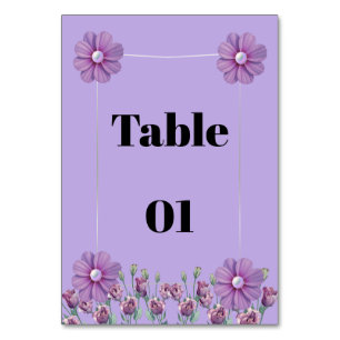 Paarse Lavendel Bloem Sieraad Bruiloft Tafel Kaart