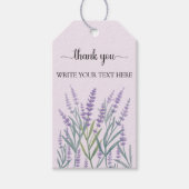 Paarse Lavendel Bloem Waterverf Bloemen Cadeaulabel (Voorkant)