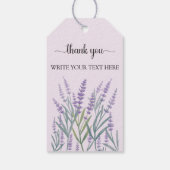 Paarse Lavendel Bloem Waterverf Bloemen Cadeaulabel (Achterkant)