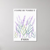 Paarse Lavendel Bloem Waterverf Bloemen Canvas Afdruk (Voorkant)