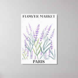 Paarse Lavendel Bloem Waterverf Bloemen Canvas Afdruk