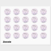Paarse Lavendel Bloem Waterverf Bloemen Ronde Sticker (Vel)