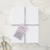 Paarse Lavendel Bloem Waterverf Bloemstuk Cadeaulabel (Met Touw)
