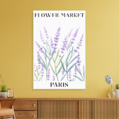 Paarse Lavendel Bloem Waterverf Bloemstuk Canvas Afdruk (Insitu (Woonkamer))