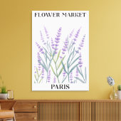 Paarse Lavendel Bloem Waterverf Bloemstuk Canvas Afdruk (Insitu (Woonkamer))