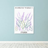 Paarse Lavendel Bloem Waterverf Bloemstuk Canvas Afdruk (Insitu (Houten vloer))