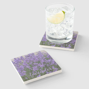 Paarse Lavendel Bloemen Bloemstuk Stenen Onderzetter