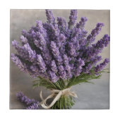 Paarse Lavendel Bloemen Boeket Tegeltje (Voorkant)