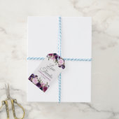 Paarse Lavendel Bloemen Boho Bruiloft cadeau label Cadeaulabel (Met Touw)