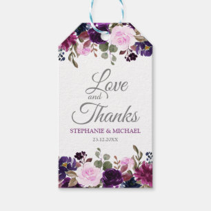Paarse Lavendel Bloemen Boho Bruiloft cadeau label Cadeaulabel