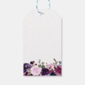 Paarse Lavendel Bloemen Boho Bruiloft cadeau label Cadeaulabel (Achterkant)