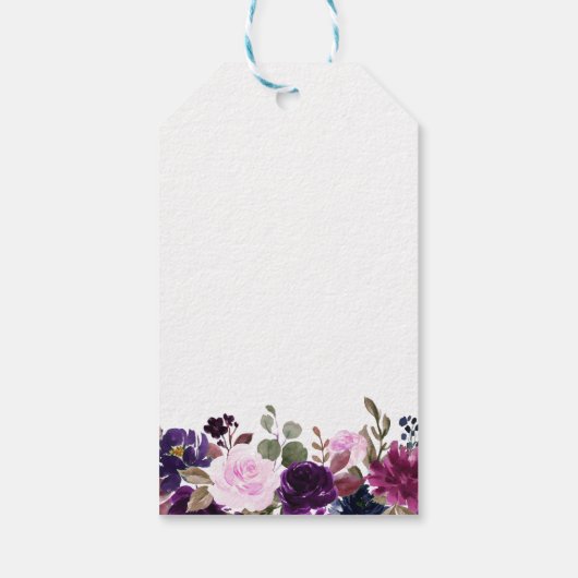 Paarse Lavendel Bloemen Boho Bruiloft cadeau label Cadeaulabel (Achterkant)