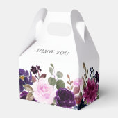 Paarse Lavendel Bloemen Boho Bruiloft Favor Box Bedankdoosjes (Achterkant)