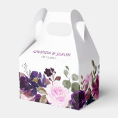 Paarse Lavendel Bloemen Boho Bruiloft Favor Box Bedankdoosjes (Voorkant Zijde)