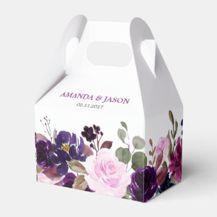 Paarse Lavendel Bloemen Boho Bruiloft Favor Box Bedankdoosjes