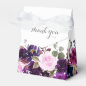 Paarse Lavendel Bloemen Boho Bruiloft Favor Box Bedankdoosjes (Voorkant Zijde)