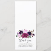 Paarse Lavendel Bloemen Boho Bruiloft Menu (Achterkant)
