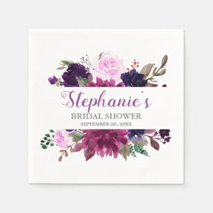 Paarse Lavendel Bloemen Boho Papier Servet