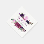 Paarse Lavendel Bloemen Boho Papier Servet (Hoek)