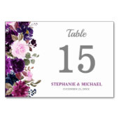 Paarse Lavendel Bloemen Boho Tafelnummer Kaart (Achterkant)
