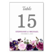 Paarse Lavendel Bloemen Boho Tafelnummer Kaart (Achterkant)