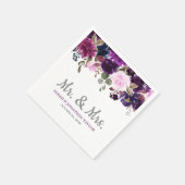 Paarse Lavendel Bloemen Boho Trouwpapier servet (Hoek)