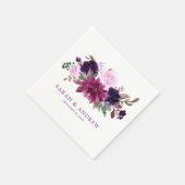 Paarse Lavendel Bloemen Boho Trouwpapier servet (Hoek)