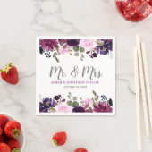 Paarse Lavendel Bloemen Boho Trouwpapier servet (Insitu)