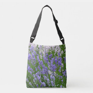 Paarse lavendel bloemen crossbody tas