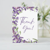 Paarse Lavendel Bloemen Dank u Baby shower Kaart (Staand voorkant)