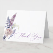 Paarse + Lavendel Bloemen Dank u kaart