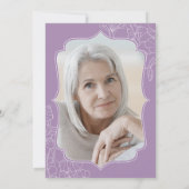 Paarse Lavendel Bloemen Foto 80e Verjaardagsfeest Kaart (Achterkant)