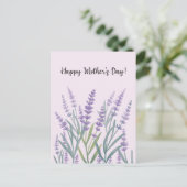 Paarse Lavendel Bloemen Gelukkige Moeders Dag Feestdagenkaart (Staand voorkant)
