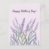 Paarse Lavendel Bloemen Gelukkige Moeders Dag Feestdagenkaart (Voorkant)
