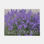 Paarse Lavendel Bloemen Gestileerde Welkom Deurmat (Voorkant)