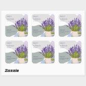 Paarse Lavendel Bloemen Huwelijk Bedankt Vierkante Sticker (Vel)