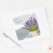 Paarse Lavendel Bloemen Huwelijk Bedankt Vierkante Sticker (Envelop)