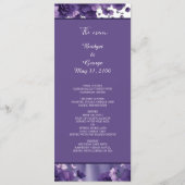 paarse & Lavendel Bloemen Huwelijk Esthetisch Programmakaart (Voorkant)