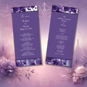 paarse & Lavendel Bloemen Huwelijk Esthetisch Programmakaart
