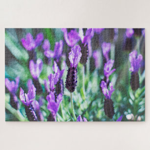 Paarse lavendel bloemen legpuzzel