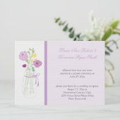 Paarse Lavendel Bloemen Mason Jar Receptie Alleen Kaart (Staand voorkant)