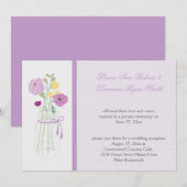 Paarse Lavendel Bloemen Mason Jar Receptie Alleen Kaart (Voorkant / Achterkant)