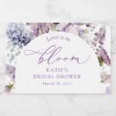 Paarse + Lavendel Bloemen Mini Champagne Label Sparkling Wijnetiket (Enkel label)