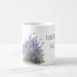 Paarse Lavendel Bloemen Munt Vlinders Vreugde Koffiemok
